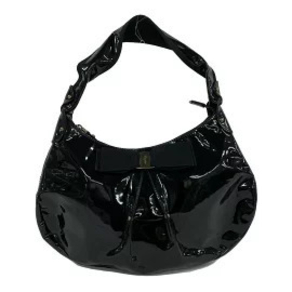 Salvatore Ferragamo Salvatore Vara Shoulder Bag Hobo Black Leather